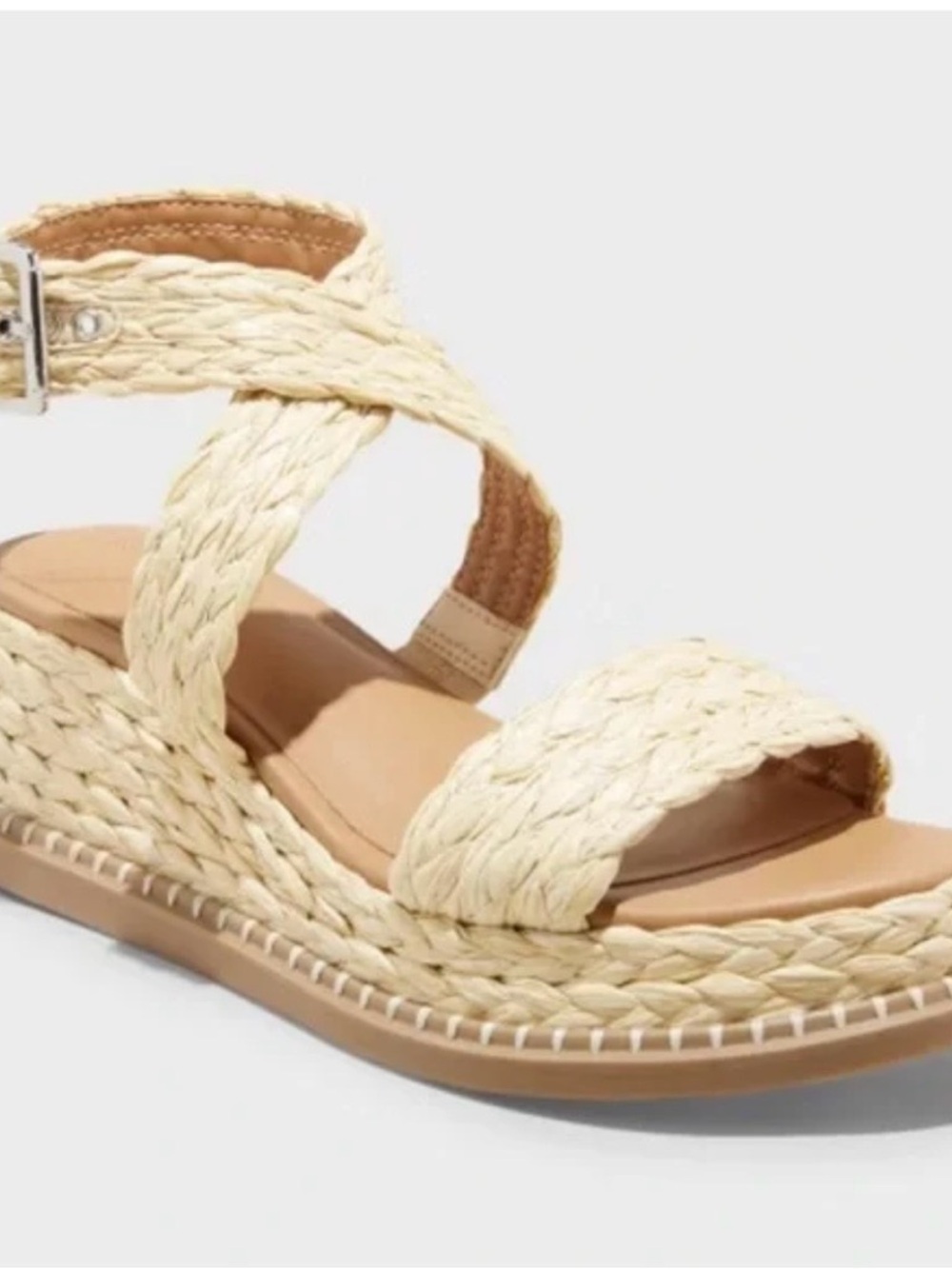 Universal Thread Braided Espadrille Platform Sandals in Cream